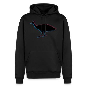 3d vogel silhouette umriss schatten pfau fasan fed - Männer Premium Bio Hoodie - Schwarz - Vorne - Nico (187cm)