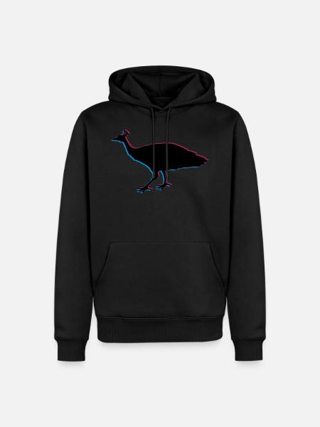 3d fugl silhuet omrids skygge påfugl fasan fjer - Herre Premium økologisk hoodie - sort