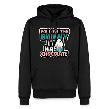 Osterhase - Männer Premium Bio Hoodie - Schwarz - Vorne - Nico (187cm)