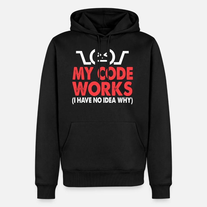 code - Men’s Premium Organic Hoodie - black