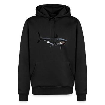 Requin - Sweat à capuche Premium bio Homme - noir - Devant - Nico (187cm)