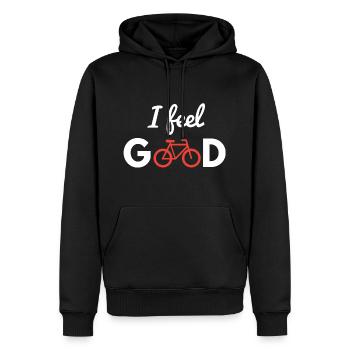 Fahrrad, Fahrrad fahren, Rad, Bike, Radeln, Sport - Männer Premium Bio Hoodie - Schwarz - Vorne - Nico (187cm)