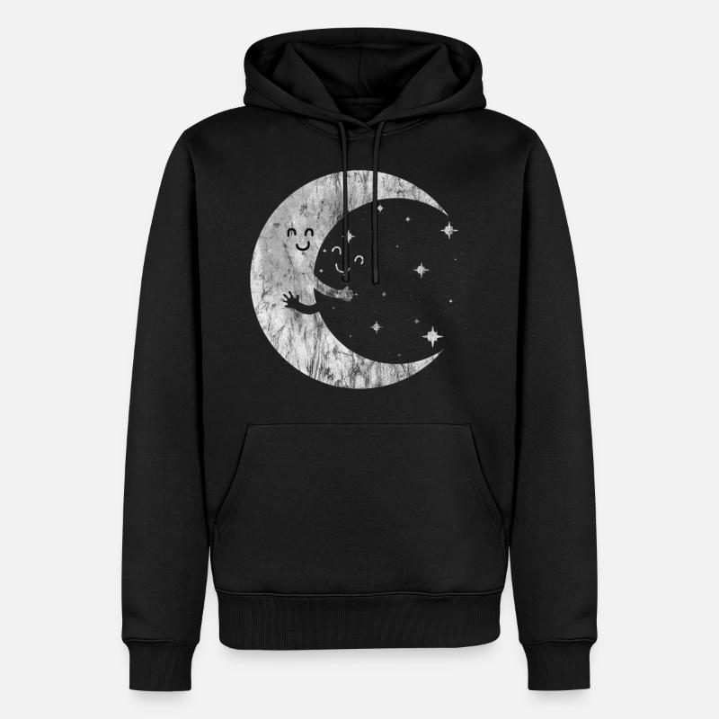 Mond - Männer Premium Bio Hoodie - Schwarz
