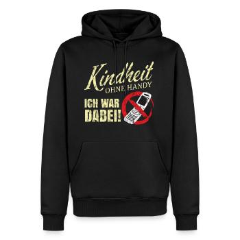Kindheit ohne Handy - Männer Premium Bio Hoodie - Schwarz - Vorne - Nico (187cm)