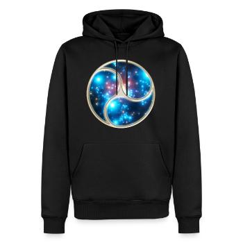Yin Yang Balance Triskelion Galaxy Star Universe - Männer Premium Bio Hoodie - Schwarz - Vorne - Nico (187cm)