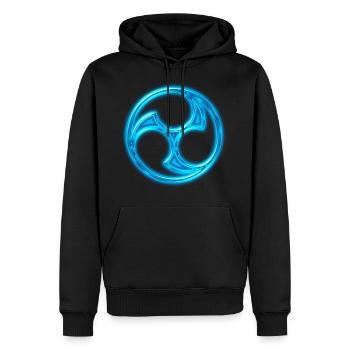 Japan Symbol Mitsu Tomoe Kanji Aikido Judo Karate - Sweat à capuche Premium bio Homme - noir - Devant - Nico (187cm)