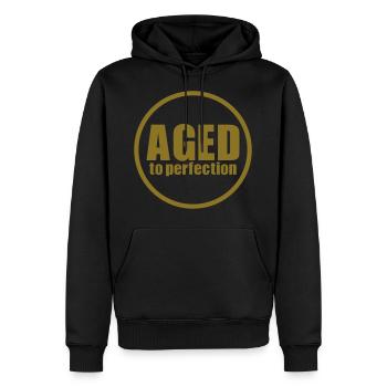 Aged to perfection - Sweat à capuche Premium bio Homme - noir - Devant - Nico (187cm)
