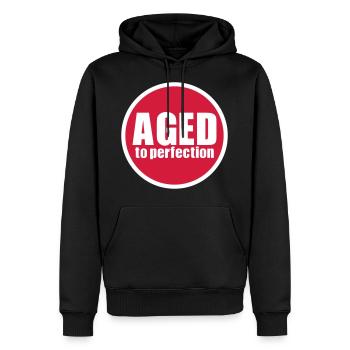 Aged to perfection - Sweat à capuche Premium bio Homme - noir - Devant - Nico (187cm)