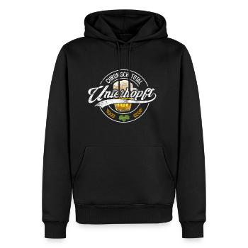 Chronisch Unterhopft vintage Bier durstig saufen - Männer Premium Bio Hoodie - Schwarz - Vorne - Nico (187cm)