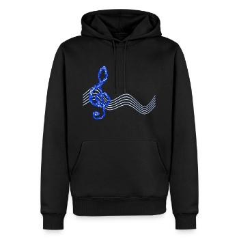 Clé de partition Musique - Sweat à capuche Premium bio Homme - noir - Devant - Nico (187cm)