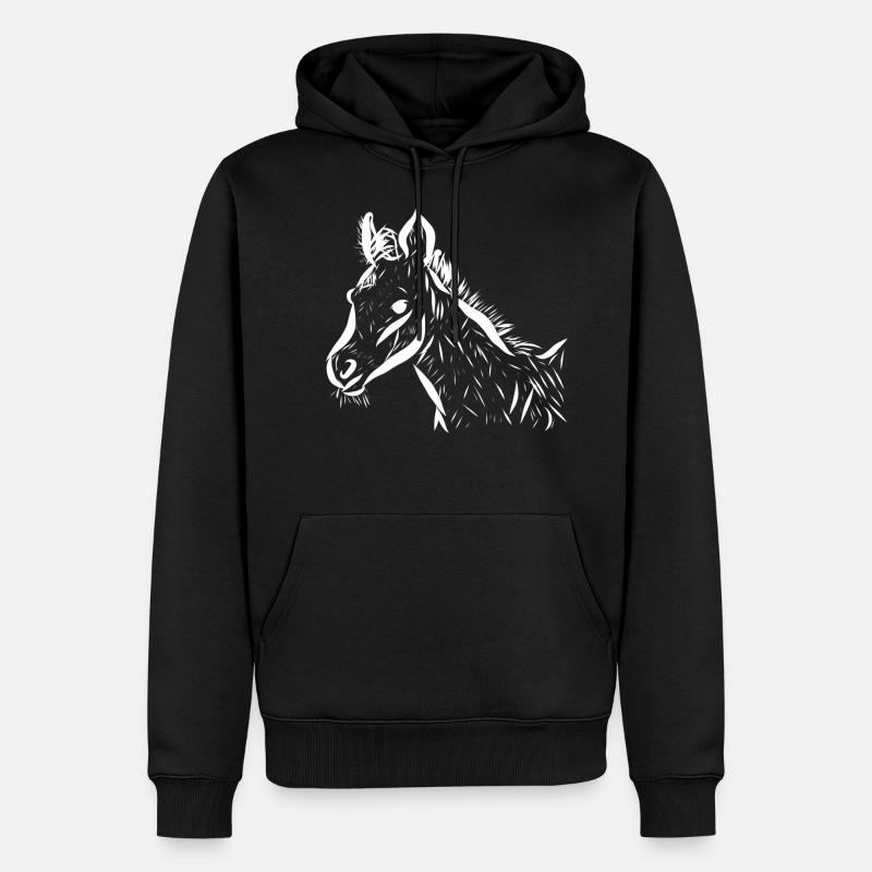 Fohlen - Männer Premium Bio Hoodie - Schwarz