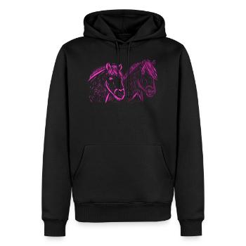 Pferde - Männer Premium Bio Hoodie - Schwarz - Vorne - Nico (187cm)