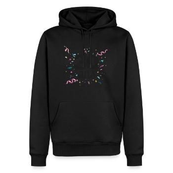 30 ans - Sweat à capuche Premium bio Homme - noir - Devant - Nico (187cm)
