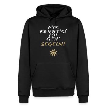 ICH GEHE SEGELN - Männer Premium Bio Hoodie - Schwarz - Vorne - Nico (187cm)