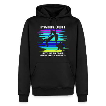 Parkour Backflip - Männer Premium Bio Hoodie - Schwarz - Vorne - Nico (187cm)