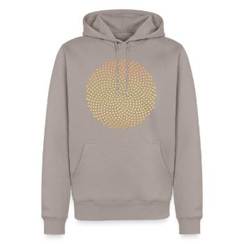 Fibonacci Spirale, Sonnenblume, Mathematik, Phi - Männer Premium Bio Hoodie - Taupe - Vorne - Nico (187cm)
