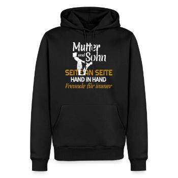 Mère et fils amis pour la vie - Sweat à capuche Premium bio Homme - noir - Devant - Nico (187cm)