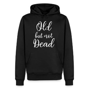 vieux mais pas mort - Sweat à capuche Premium bio Homme - noir - Devant - Nico (187cm)