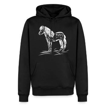 Cheval - Sweat à capuche Premium bio Homme - noir - Devant - Nico (187cm)