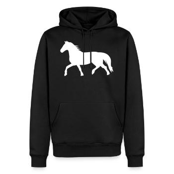 cheval - Sweat à capuche Premium bio Homme - noir - Devant - Nico (187cm)