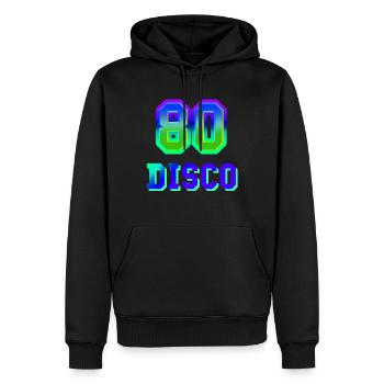 80er Disco - Männer Premium Bio Hoodie - Schwarz - Vorne - Nico (187cm)