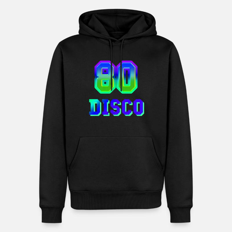 80er Disco - Männer Premium Bio Hoodie - Schwarz