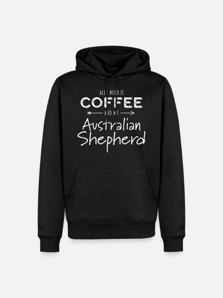 Kaffee Australian Shepherd Hütehund Geschenk - Männer Premium Bio Hoodie - Schwarz