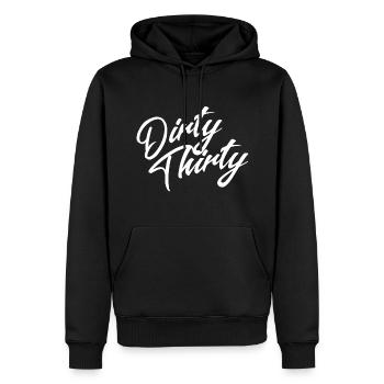 Dirty thirty ! T-shirt cool pour la trentième - Sweat à capuche Premium bio Homme - noir - Devant - Nico (187cm)