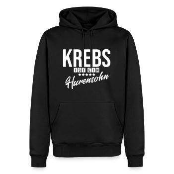 Krebs ist nichts gutes! Shirt gegen Krebs. - Männer Premium Bio Hoodie - Schwarz - Vorne - Nico (187cm)