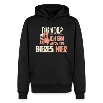 Dirndl - Männer Premium Bio Hoodie - Schwarz - Vorne - Nico (187cm)