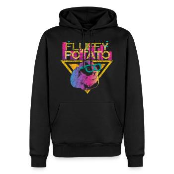 Cochon d'Inde rigolo - Sweat à capuche Premium bio Homme - noir - Devant - Nico (187cm)