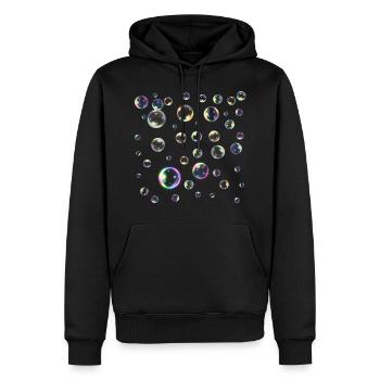 des bulles de savon - Sweat à capuche Premium bio Homme - noir - Devant - Nico (187cm)