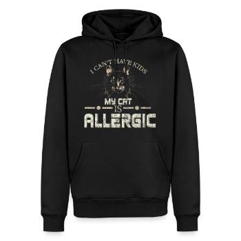 chat - Sweat à capuche Premium bio Homme - noir - Devant - Nico (187cm)