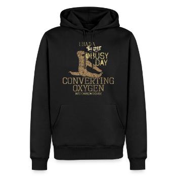 procrastination - Sweat à capuche Premium bio Homme - noir - Devant - Nico (187cm)