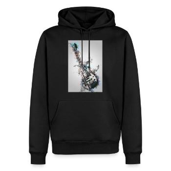 Gitarre - Männer Premium Bio Hoodie - Schwarz - Vorne - Nico (187cm)