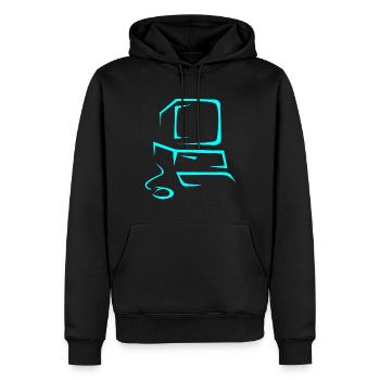 Computer - Männer Premium Bio Hoodie - Schwarz - Vorne - Nico (187cm)