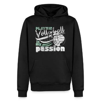 Volleyball Leidenschaft - Männer Premium Bio Hoodie - Schwarz - Vorne - Nico (187cm)