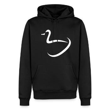 Ente - Männer Premium Bio Hoodie - Schwarz - Vorne - Nico (187cm)