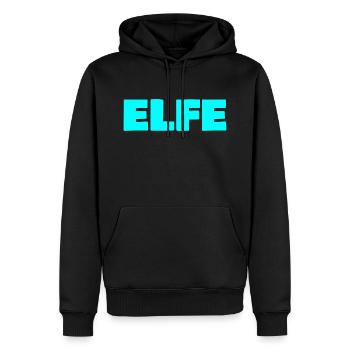 Elfe - Männer Premium Bio Hoodie - Schwarz - Vorne - Nico (187cm)
