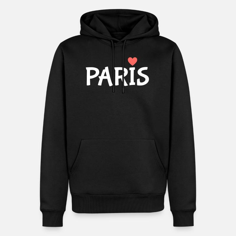 Paris - Männer Premium Bio Hoodie - Schwarz