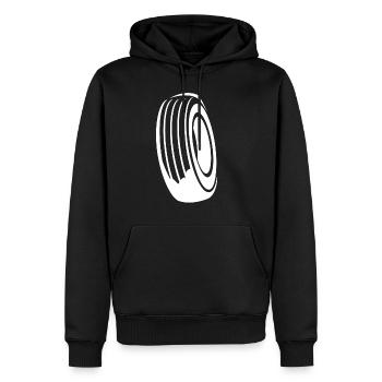 Courses - Sweat à capuche Premium bio Homme - noir - Devant - Nico (187cm)