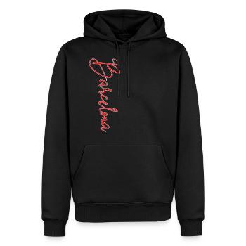 Barcelone - Sweat à capuche Premium bio Homme - noir - Devant - Nico (187cm)