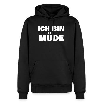 Ich bin Müde - Männer Premium Bio Hoodie - Schwarz - Vorne - Nico (187cm)