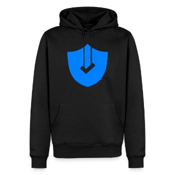 Verifiziert - Männer Premium Bio Hoodie - Schwarz - Vorne - Nico (187cm)