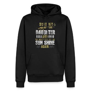 Tochter Vater Geschenk - Männer Premium Bio Hoodie - Schwarz - Vorne - Nico (187cm)
