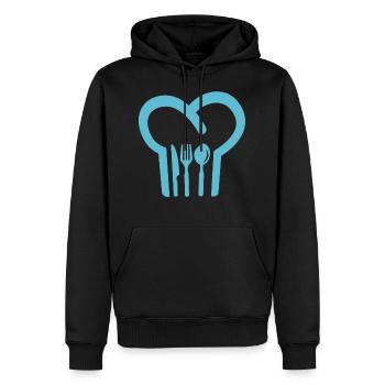 Bonnet de cuisine - Sweat à capuche Premium bio Homme - noir - Devant - Nico (187cm)