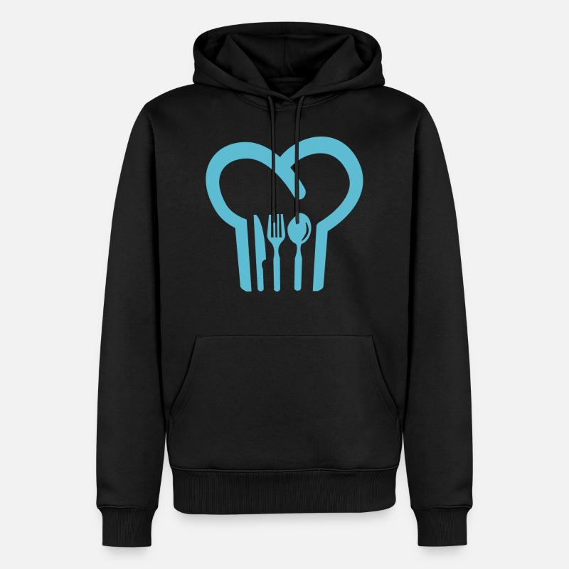 Kochmütze - Männer Premium Bio Hoodie - Schwarz