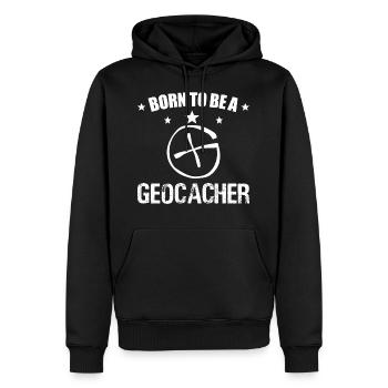 Geocacher, Geocaching, Schnitzeljagd - Männer Premium Bio Hoodie - Schwarz - Vorne - Nico (187cm)