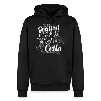 Cello Musik Geschenkidee - Männer Premium Bio Hoodie - Schwarz - Vorne - Nico (187cm)