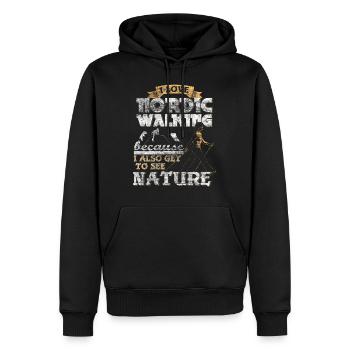 Idée Cadeau Nordic Walking - Sweat à capuche Premium bio Homme - noir - Devant - Nico (187cm)